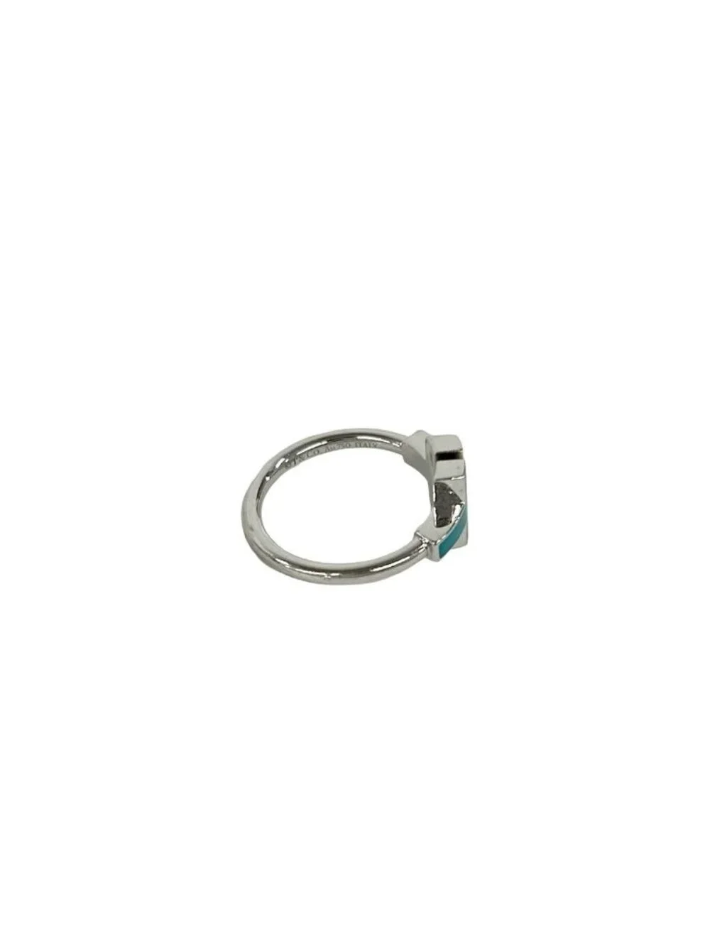 Tiffany & Co T Wire Ring Diamond Turquoise White Gold